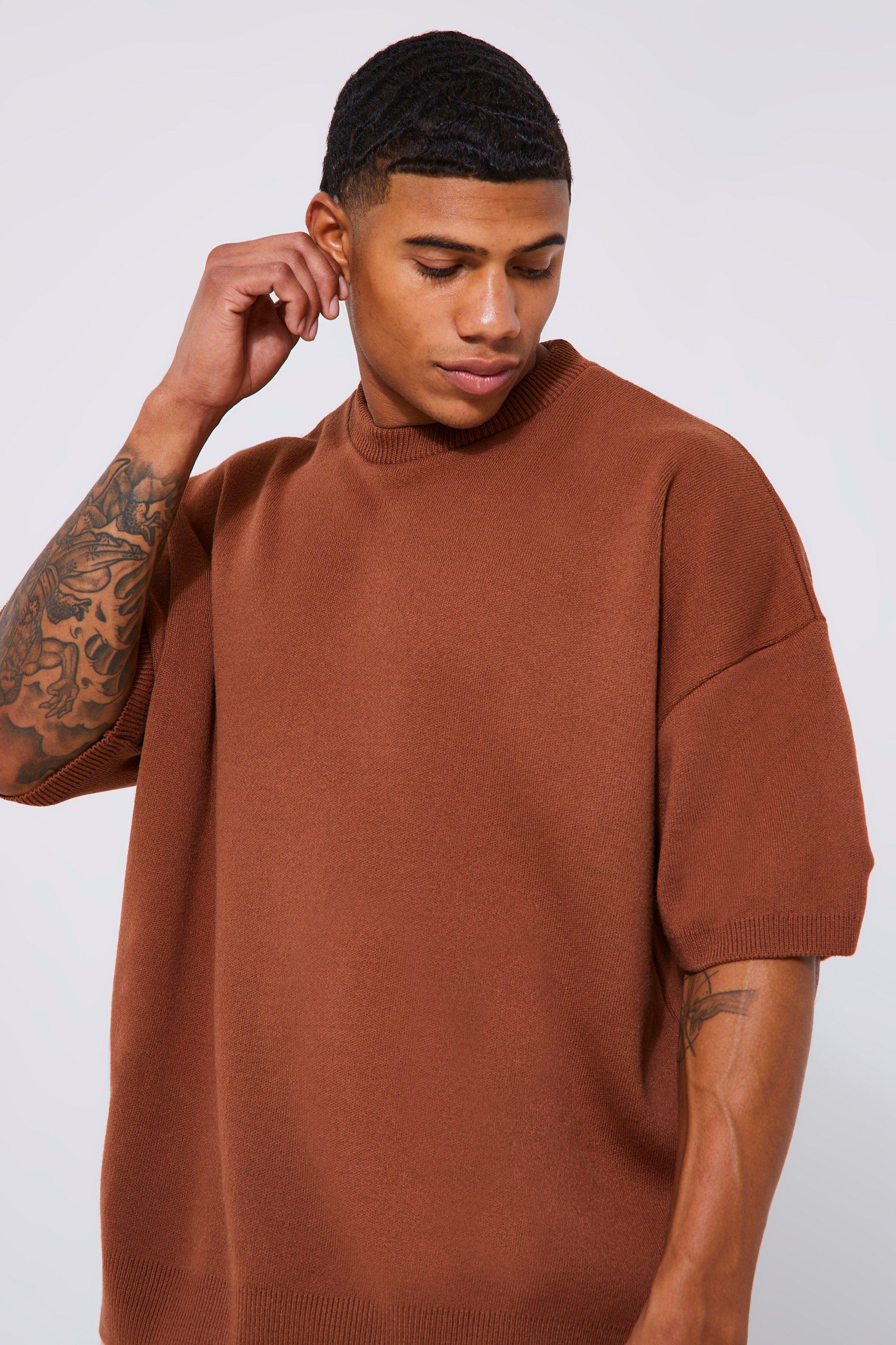 Oversized Drop Shoulder Knitted T shirt